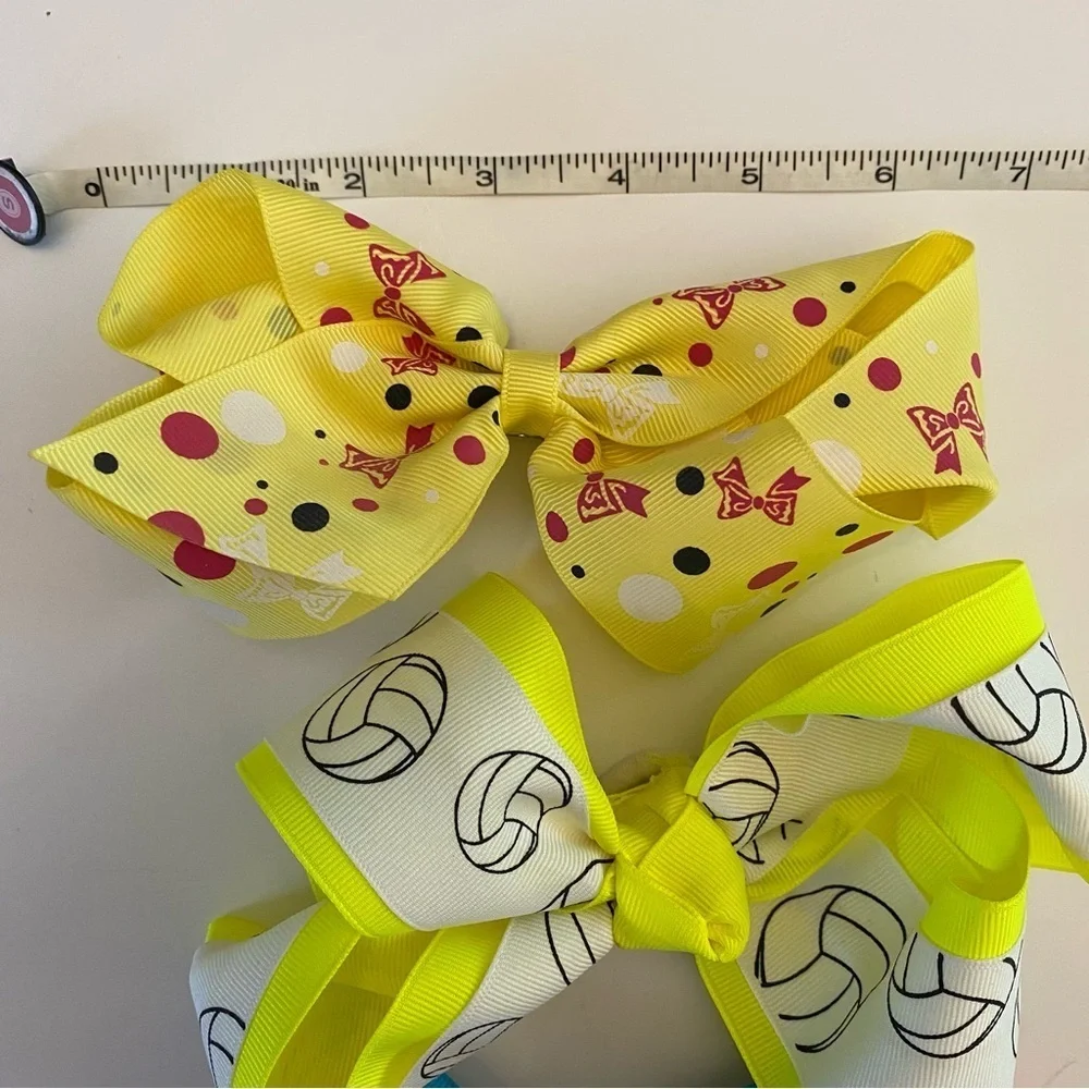 Big Girl’s Handmade Hair Bows Bundle - Lot of 12